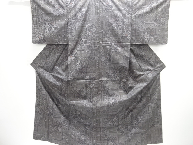 JAPANESE KIMONO / NISHIJIN DENSHO TSUMUGI / WOVEN FLORAL SARASA